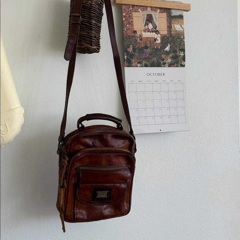 Vintage Marco Polo Leather Crossbody Bag